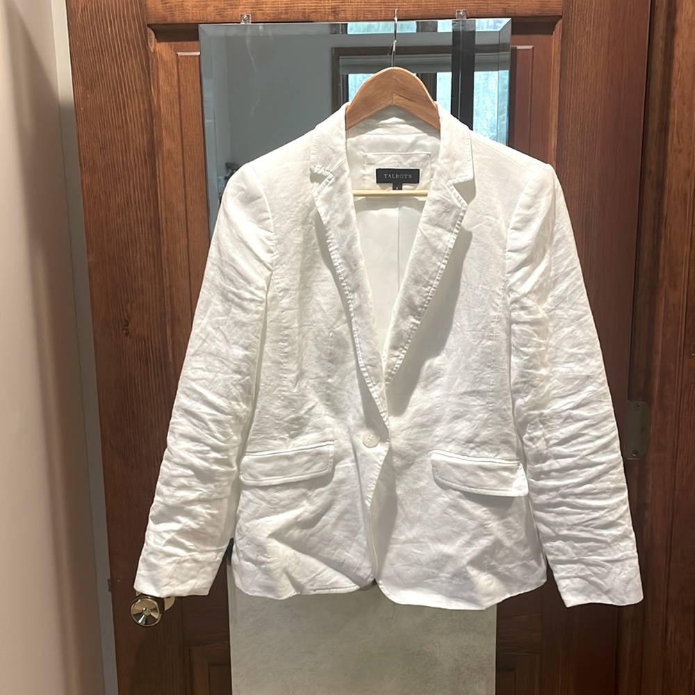 White linen blazer